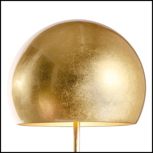 Table Lamp with iron base and with aluminium shade 107-Dome Gold Leaf