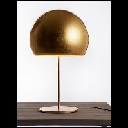 Lampe avec base en fer et abat-jour en aluminium 107-Dome Gold Leaf