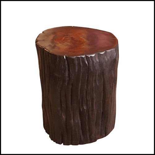 Stool in natural solid ebony wood PC-Ebony A
