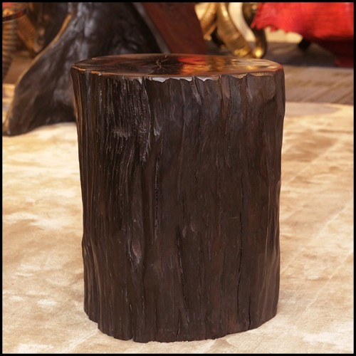Tabouret en ébène massif naturel PC-Ebony A