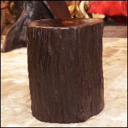 Tabouret en ébène massif naturel PC-Ebony A