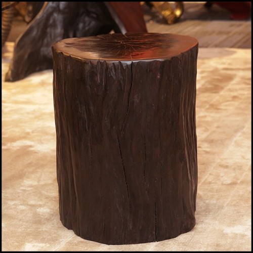 Stool in natural solid ebony wood PC-Ebony A