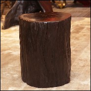 Stool in natural solid ebony wood PC-Ebony A