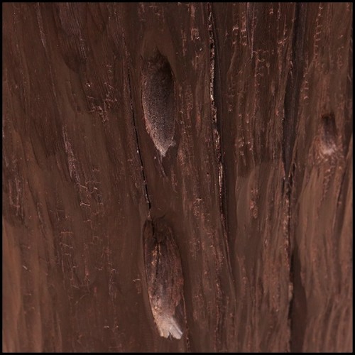 Stool in natural solid ebony wood PC-Ebony A