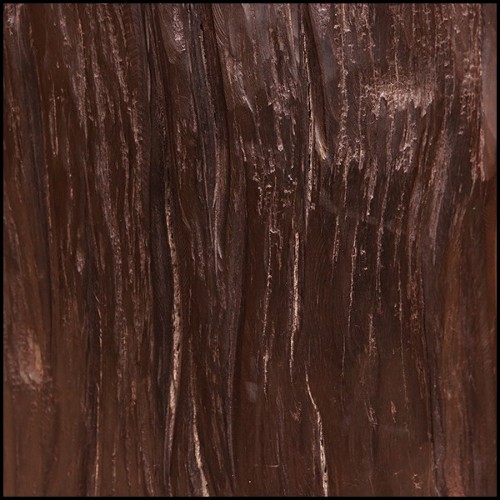 Stool in natural solid ebony wood PC-Ebony A