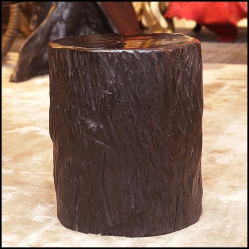 Stool in natural solid ebony wood PC-Ebony B