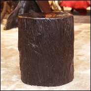 Stool in natural solid ebony wood PC-Ebony B