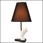 Table Lamp with casted white hand sculpture in powdered marble 40-Handy