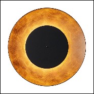 Wall Lamp with black finish metal structure and front disc 40-Moon