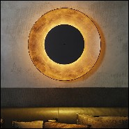Wall Lamp with black finish metal structure and front disc 40-Moon