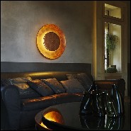 Wall Lamp with black finish metal structure and front disc 40-Moon
