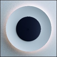 Wall Lamp with black finish metal structure and front disc 40-Moon