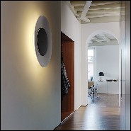 Wall Lamp with black finish metal structure and front disc 40-Moon