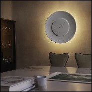 Wall Lamp with black finish metal structure and front disc 40-Moon