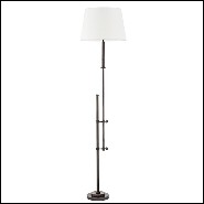 Floor Lamp with structure in bronze finish and off-white shade 24-Gordini Bronze