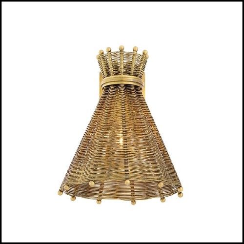 Wall Lamp with structure in stainless steel in vintage brass finish 24-Kon Tiki