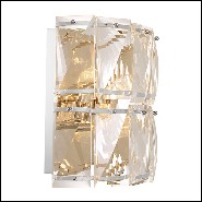 Wall Lamp with structure in nickel finish and clear crystal glass 24-Amazone