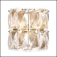 Wall Lamp with structure in nickel finish and clear crystal glass 24-Amazone