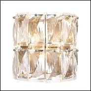 Wall Lamp with structure in nickel finish and clear crystal glass 24-Amazone
