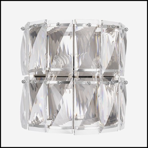 Wall Lamp with structure in nickel finish and clear crystal glass 24-Amazone