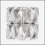 Applique avec structure finition nickel et verre cristal clair 24-Amazone