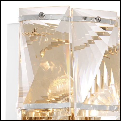 Wall Lamp with structure in nickel finish and clear crystal glass 24-Amazone