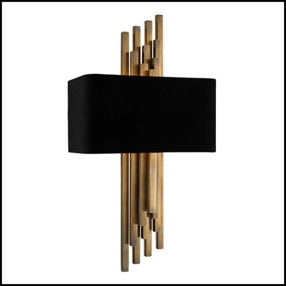 Applique avec structure en acier inoxydable finition laiton vintage 24-Caruso