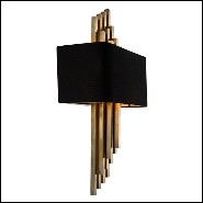 Wall Lamp with structure in stainless steel in vintage bras finish 24-Caruso