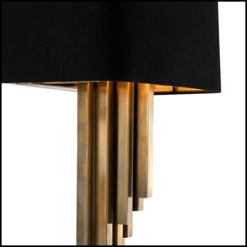 Wall Lamp with structure in stainless steel in vintage bras finish 24-Caruso