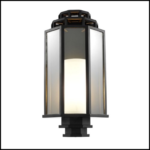Wall Lamp with structure in black finish and clear glass 24-Monticello