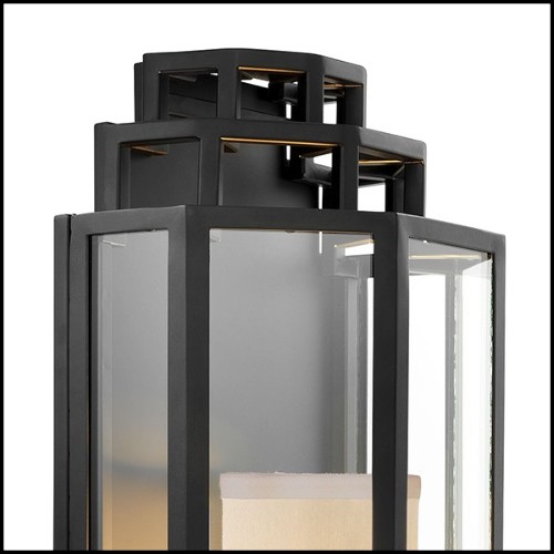Applique avec structure finition black et verre clair 24-Monticello