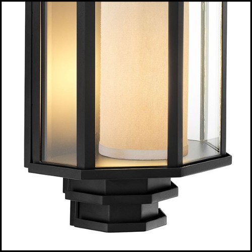 Wall Lamp with structure in black finish and clear glass 24-Monticello