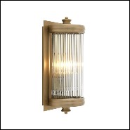 Wall Lamp with structure in matte brass finish and clear glass 24-Glorious Brass S