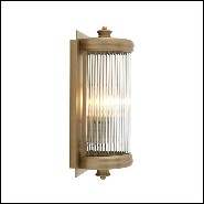 Wall Lamp with structure in matte brass finish and clear glass 24-Glorious Brass S