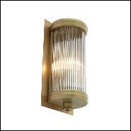 Wall Lamp with structure in matte brass finish and clear glass 24-Glorious Brass S