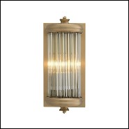 Wall Lamp with structure in matte brass finish and clear glass 24-Glorious Brass S