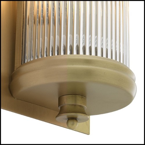 Wall Lamp with structure in matte brass finish and clear glass 24-Glorious Brass S