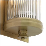 Wall Lamp with structure in matte brass finish and clear glass 24-Glorious Brass S
