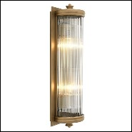 Wall Lamp with structure in matte brass finish and clear glass 24-Glorious Brass L