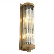 Wall Lamp with structure in matte brass finish and clear glass 24-Glorious Brass L
