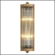 Applique avec structure finition laiton mat et verre clair 24-Glorious Brass L