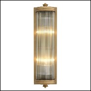 Wall Lamp with structure in matte brass finish and clear glass 24-Glorious Brass L