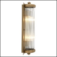 Wall Lamp with structure in matte brass finish and clear glass 24-Glorious Brass L