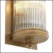 Wall Lamp with structure in matte brass finish and clear glass 24-Glorious Brass L