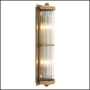 Applique avec structure finition laiton mat et verre clair 24-Glorious Brass XL