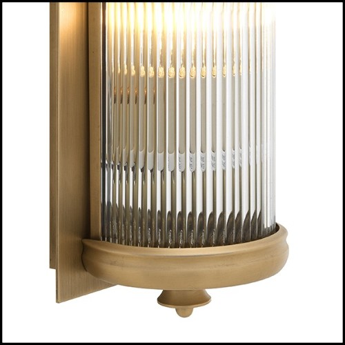 Wall Lamp with structure in matte brass finish and clear glass 24-Glorious Brass XL