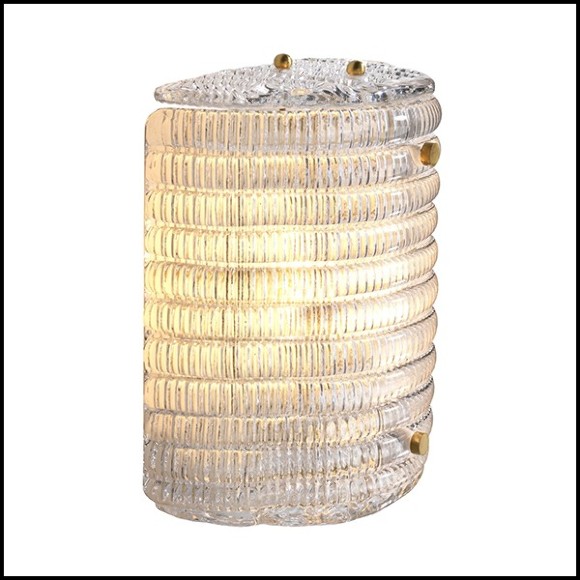 Wall Lamp with structure in brass in antique finish 24-Elix