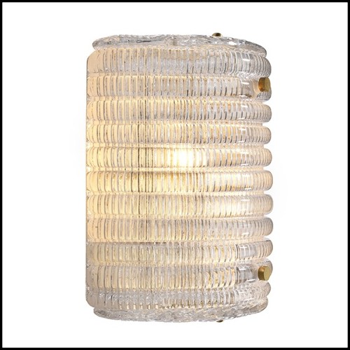 Wall Lamp with structure in brass in antique finish 24-Elix