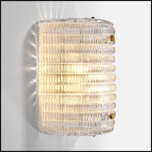 Wall Lamp with structure in brass in antique finish 24-Elix