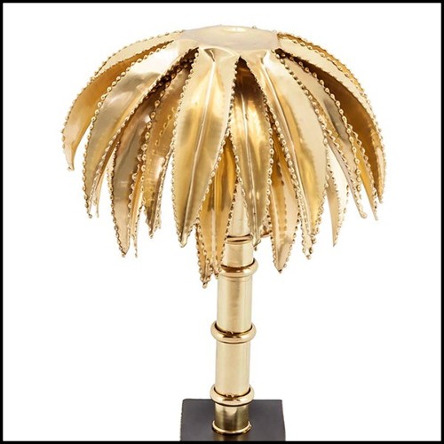 Table Lamp in solid brass in polished finish 24-Brass Palms